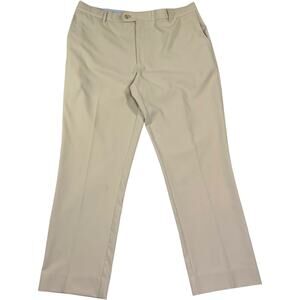 Peter Millar Cream color Pants Chinos Trousers Men's 38x30 Moisture Wicking Golf